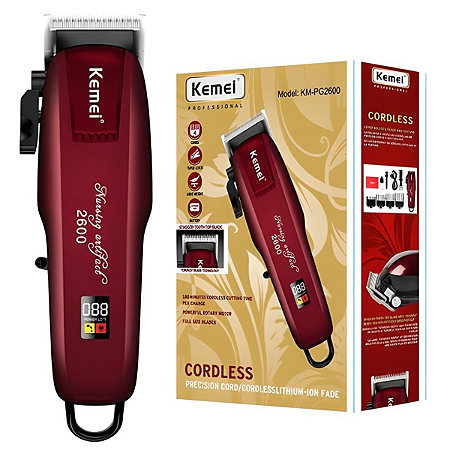 Cortador De Cabelo Kemei Km-pg2600 Bordô 100v/240v