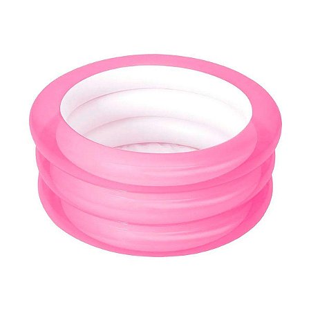 Piscina Banheira Circulo Redonda 80l Resistente Mor Rosa