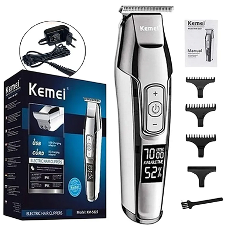 Cortadora De Pelo Kemei Km-5027 acabamento Prata 100v/240v