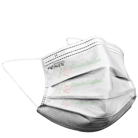 Máscara Descartável Fênix Cor Branco Caixa Com 50 Unidades