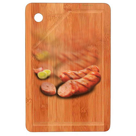 Tabua Corte Carne Madeira Bambu Churrasco Cozinha Mor 25x35
