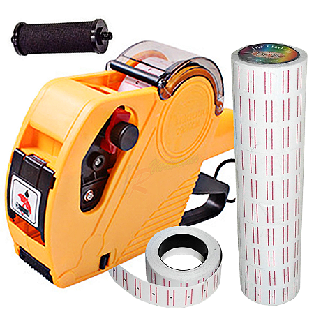 Kit10 Rolos Etiquetas +etiquetadora Marcador D Preço Amarela