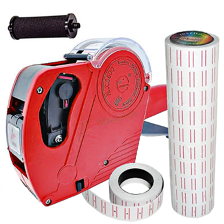 Máquina Etiquetar Vermelho+10rolos D Etiqueta+bobina D Tinta