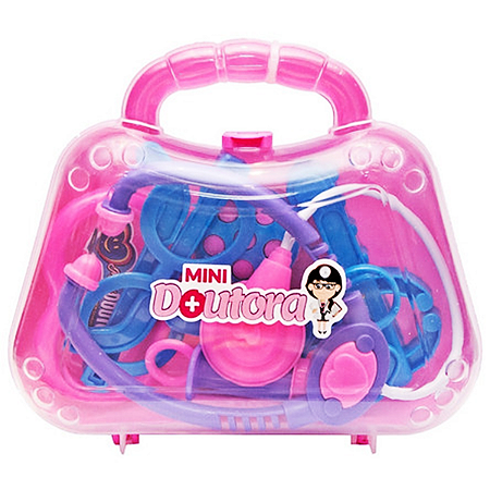 Maleta De Brinquedo Rosa Mini Doutor Infantil Educativo