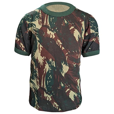Camiseta Camuflada Manga Curta - Infantil De 2 Até 14 Anos