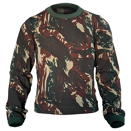 Camiseta Camuflada Manga Longa - Infantil De 2 Até 14 Anos
