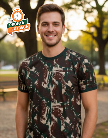 Camiseta Camuflada 100% Algodão (Padrão EB)