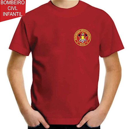 Camiseta Camisa infantil Bombeiro Civil - Estampa 10 - Camisetas, Artigos  Militares e Personalizados