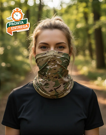 Bandana Balaclava Tubular Camuflada Proteção Uv50+