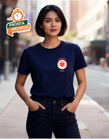 Camiseta Tradicional Enfermeira SAMU - Uniforme Profissional