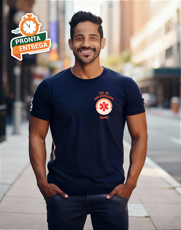 Camiseta Tradicional Técnico/Técnica de Enfermagem SAMU - Uniforme Profissional
