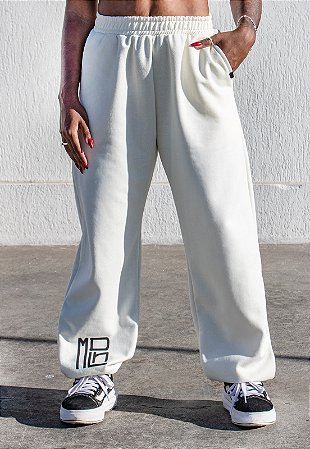 Calça Jogger Moletom Basic MDLN Off White