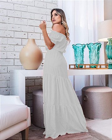 vestido longo ciganinha branco