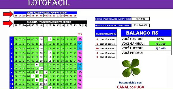 Tenha Lucro com a Lotofácil / Planilha Grátis para Lucrar com a Lotofácil /  Chega de 08 09 10 pontos 