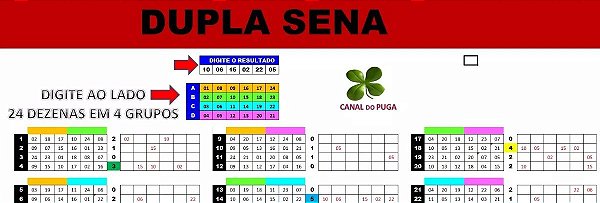 Planilha Dupla Sena - Esquema Com 24 Dezenas