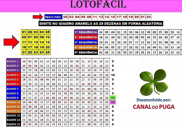 Lotofacil Planilha Gratis ESQUEMA 7 POR 7 