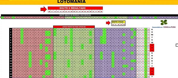 Planilha Lotomania - 74 Dezenas Com Redução Avançada