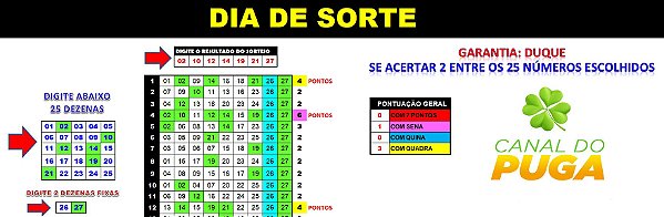 Planilha Dia De Sorte - Esquema Com 25 Ou 27 Dezenas