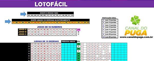 Planilha Lotofacil - 25 Dezenas em 3 Jogos de 16 e Redução para 10