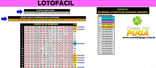 Lotofacil 20 Dezenas 100% 13 Pontos em 6 Jogos SIMPLES 