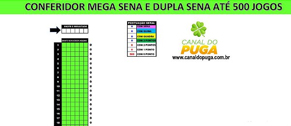 Planilha Mega Sena - Conferidor de Até 500 Jogos