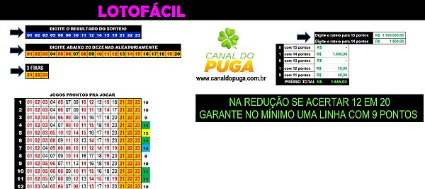 Lotofacil Planilha Gratis ESQUEMA 7 POR 7 