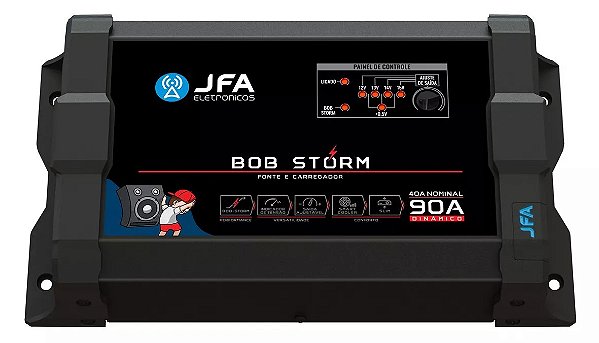 Fonte e Carregador BOB Storm, para Caixas Bob, proporcionando experiências sonoras de alta qualidade.