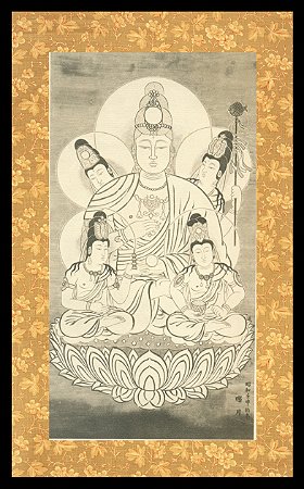 Quadro - Pintura de Mokiti Okada - Kannon dos cinco Mistérios - 1932