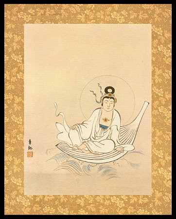 Quadro - Pintura de Mokiti Okada - Kannon flor de Lótus - 1937