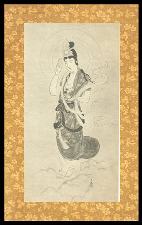 Quadro - Pintura de Mokiti Okada - Kannon Sobre as Nuvens 1945