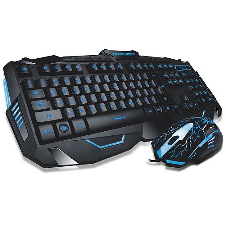 Combo Gamer Multilaser Lightning Mouse 2.000dpi Teclado Iluminado Abnt2 - Tc195