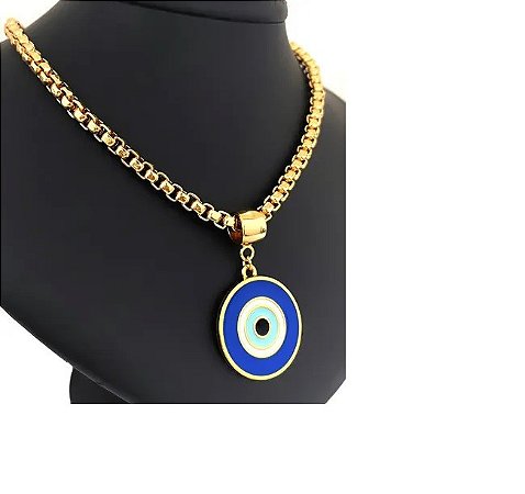 Colar Corrente E Pingente Olho Grego Azul Folheado - Ben Folheados - Maior  loja online de acessórios de Semi-jóias e Bijuterias.