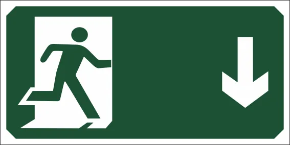 PLACA INDICATIVA - ROTA DE FUGA ABAIXO