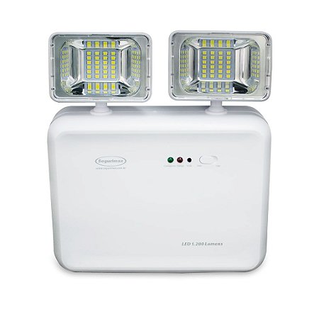 Iluminação de Emergência LED 1200 Lumens 2 Faróis - Predial