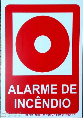 PLACA INDICATIVA - BOTOEIRA DE ALARME