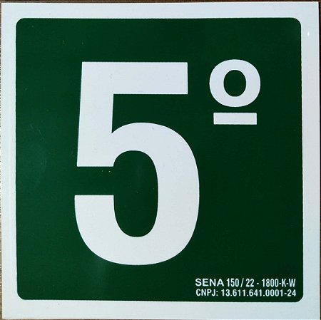 PLACA INDICATIVA DE 5° ANDAR