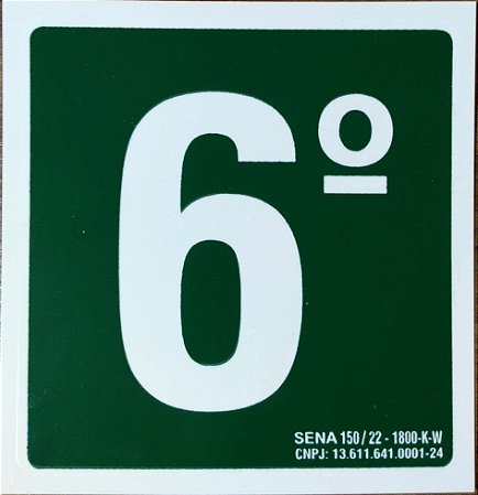 PLACA INDICATIVA DE 6° ANDAR