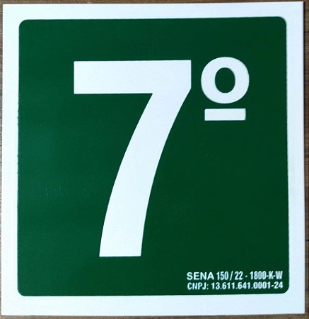 PLACA INDICATIVA DE 7° ANDAR