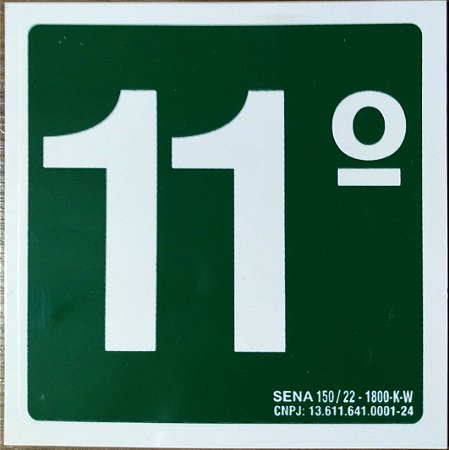 PLACA INDICATIVA DE 11° ANDAR