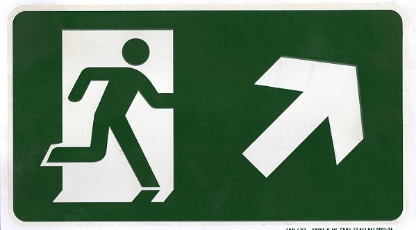 PLACA INDICATIVA - RAMPA SOBE À DIREITA