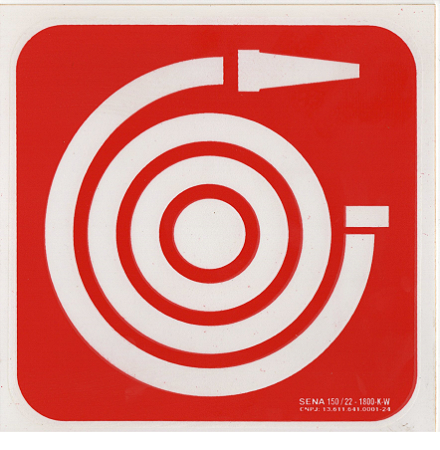 PLACA INDICATIVA - MANGUEIRA DE HIDRANTE (15X15CM)