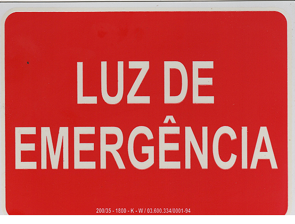 PLACA INDICATIVA - LUZ DE EMERGÊNCIA