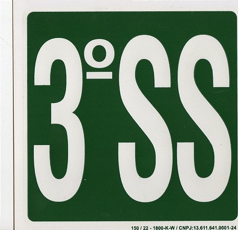PLACA INDICATIVA - 3° SUBSOLO