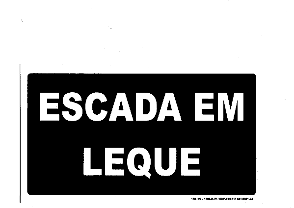 PLACA INDICATIVA - ESCADA EM LEQUE