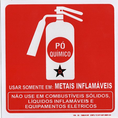 PLACA INDICATIVA DE EXTINTOR CLASSE D