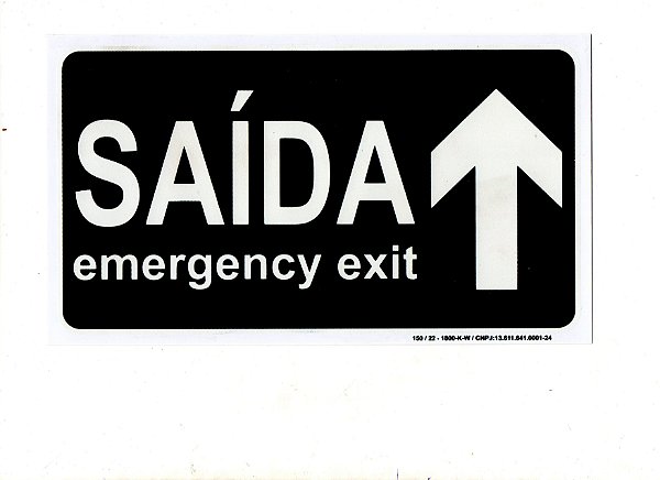 PLACA INDICATIVA - SAÍDA / EXIT A FRENTE