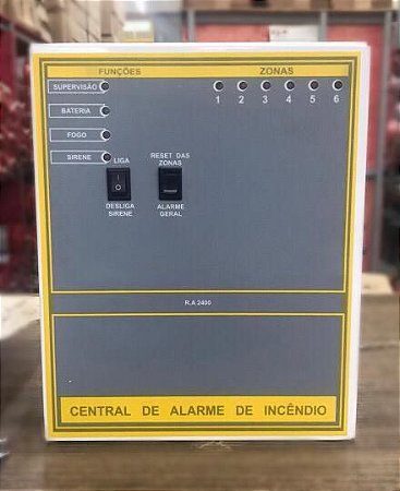 CENTRAL DE ALARME CONVENCIONAL 6 SETORES 24V + BATERIAS