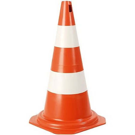 Cone de PVC Laranja e Branco - 75cm - PIC