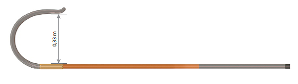 FLV17154-2 - Bastão de Resgate Gancho Único Ø32mm x 2300mm