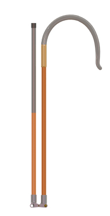 FLV31907-1 - Bastão de Resgate Gancho Único Dobrável Ø32mm x 930mm x 1850mm